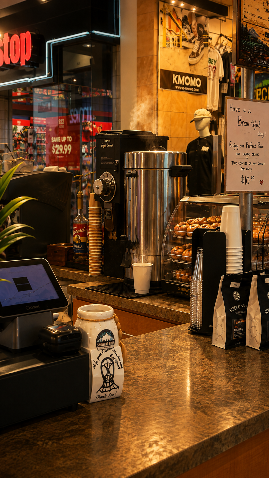 Snowcap Brew café interior